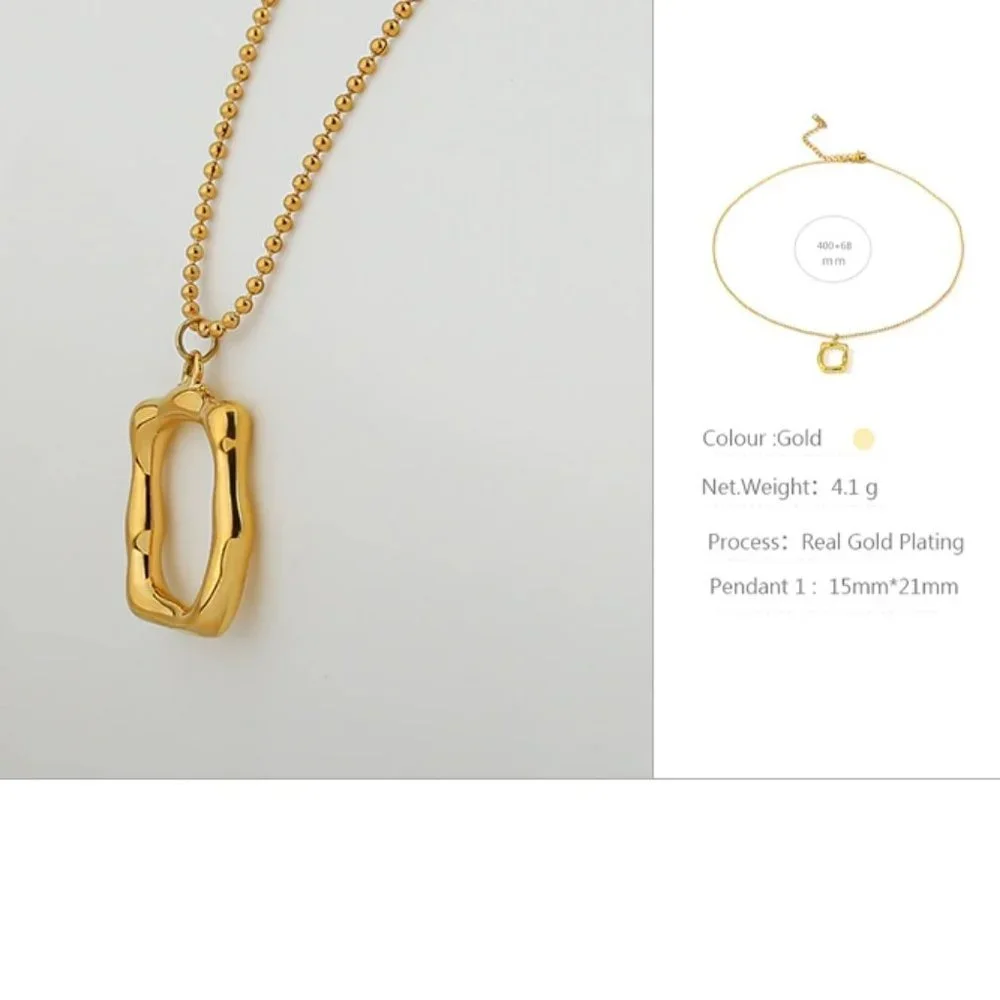 New 18K Gold Plated Irregular Geometric Pendant Necklace